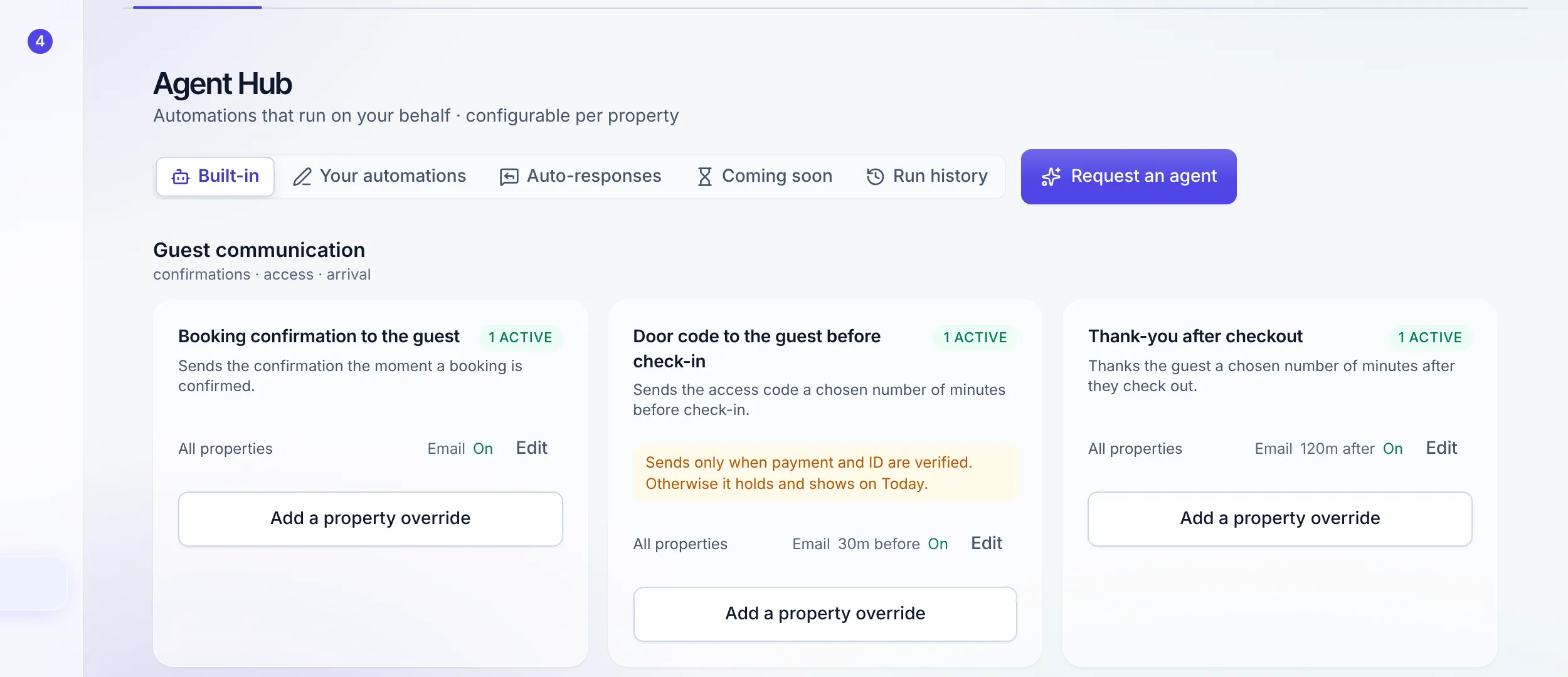 The Agent Hub with automation rules