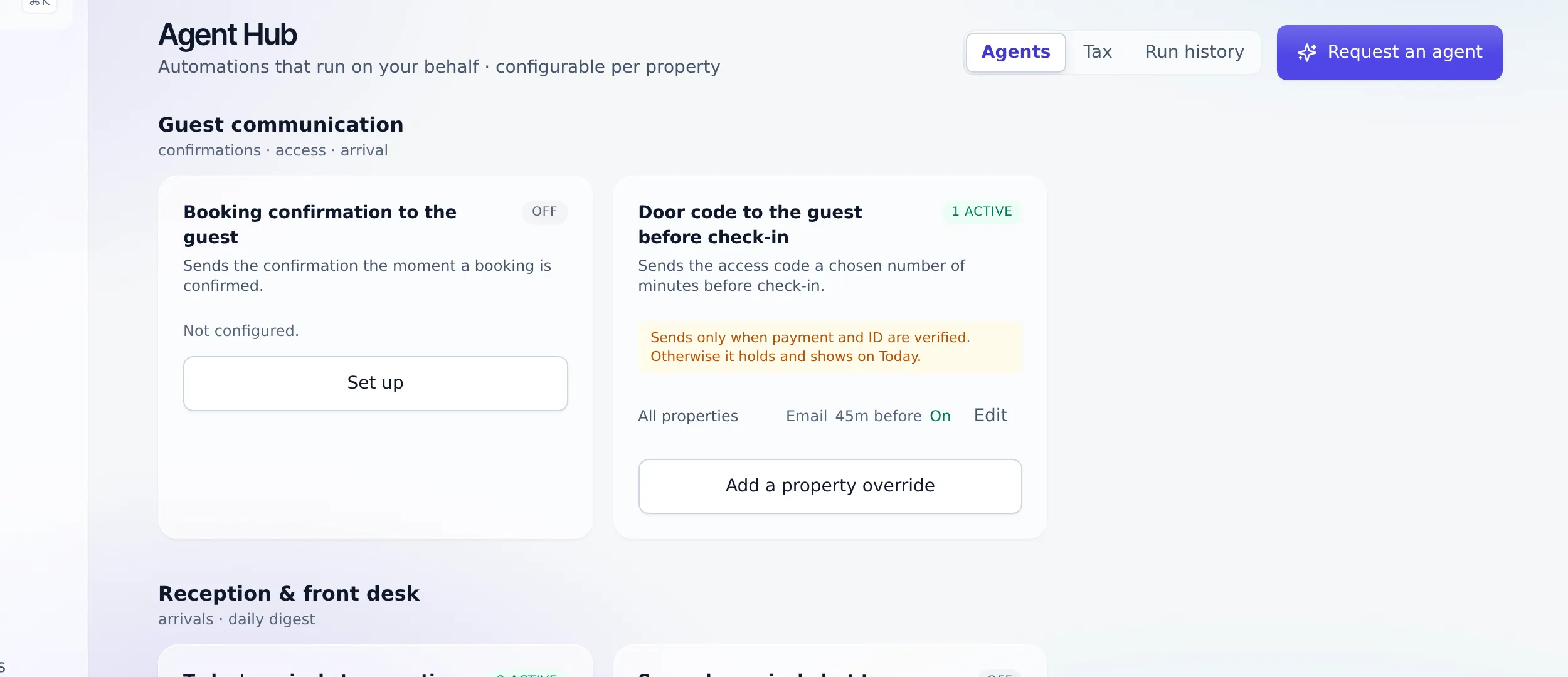 The Agent Hub with automation rules