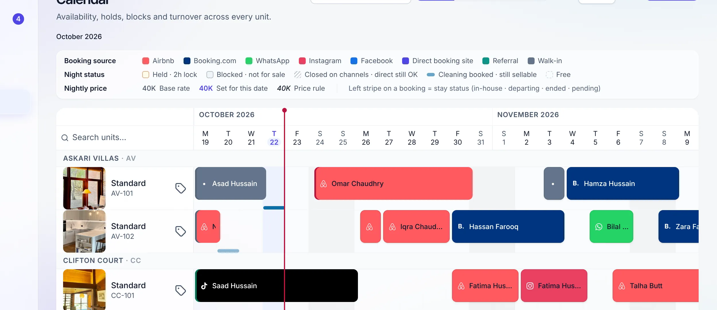 The multi-property master calendar