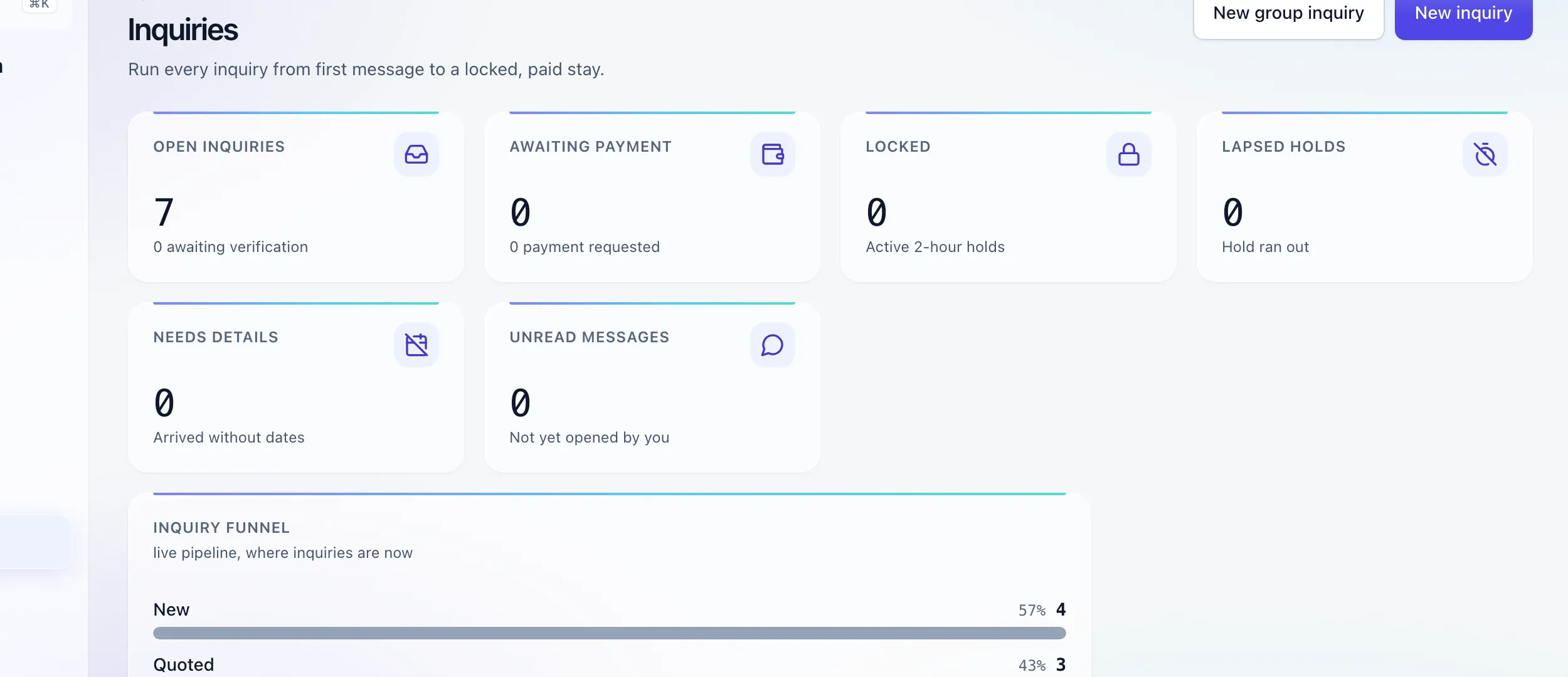 The inquiries pipeline with WhatsApp-originated inquiries