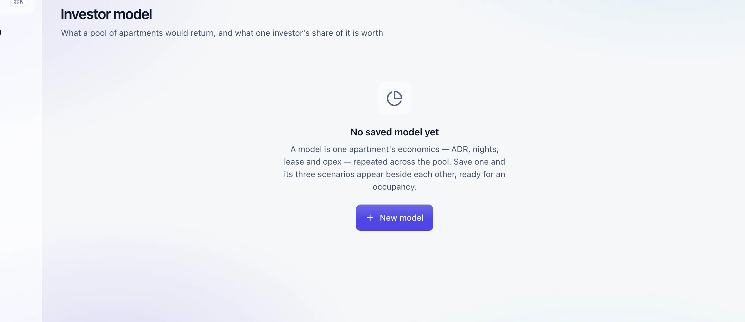 The investor pool model with units and returns